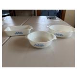 Vintage anchor hocking three-piece dish set