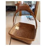 Primitive bamboo deer basket with tags