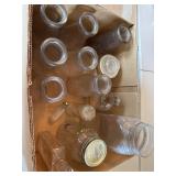 Box of antique glassware