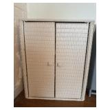 Antique wicker medicine cabinet