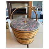 Antique wooden carnation basket with lid