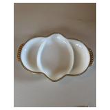 Vintage Fire King White Milk Glass with Gold Trim