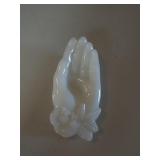 Vintage milk glass Avon hand trinket dish