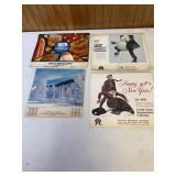 4 Old advertising calendars.