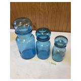 3 blue vintage mid century modern Belgium