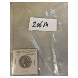1942D Washington quarter weak OBV strike