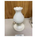 Milk glass light, works.