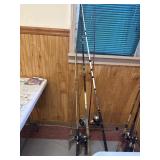 6 fishing rods, some old ones