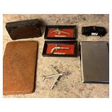 Misc. Curiosity Lot Incl. Billfold, Asian Stamp