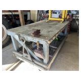 Large Rolling HD Industrial 4x8 Shop Table, 3
