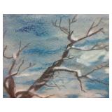 Old pastel - spooky, signed ESB