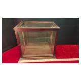 Antique store display, oak, shelves added