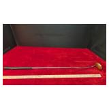 Vintage putter, LH, wood, Schnieders promo
