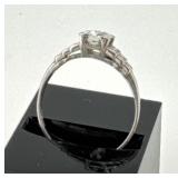 Platinum Ring with Diamonds, 2.9g, Size 8