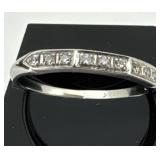 10k White Gold Ring with Clear Sapphires
