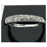Vintage Platinum Wedding Band With Diamonds