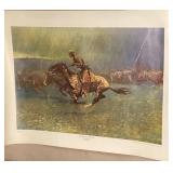 Stampeded by Lightning Print by Frederic Remington