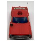 Vintage Plastic Fire Chief Car, 12 Inches