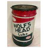Wolfs Head Lube Metal Oil Barrel