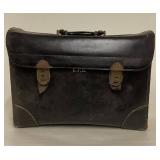 Brown Leather Briefcase with Monogram