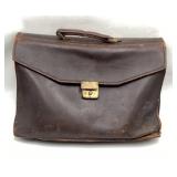 Brown Leather Expandable Briefcase