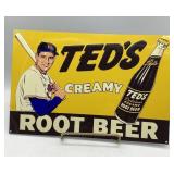 Ted's Creamy Root Beer Metal Sign, 10×15 Inches
