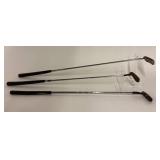 Three Golf Putters, Dynacast, Black Hawk, Currie