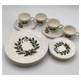 Sico Pottery Ironstone Holly Pattern 16-Piece Set