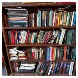 85-Plus Book Collection w/ 4-Tier Wood Shelf
