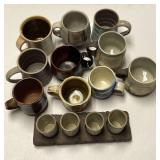 Ceramic Mugs & Tray Set