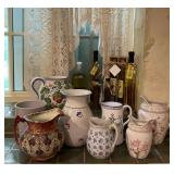 Decorative Pitchers, Vases & Oils Lot