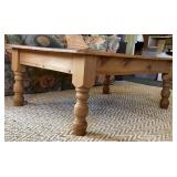Rustic English Pine Table with Turned Legs