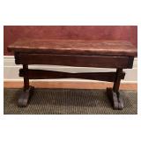 Rustic Antique Wooden Trestle Bench