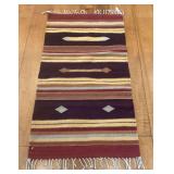 Vintage Mexican Zapotec Handwoven Rug 64 x 30 ins