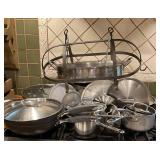 Calphalon & Assorted Cookware Set with Pot Rack