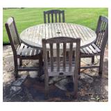 Smith & Hawken Teak Wood Table With 4 Chairs