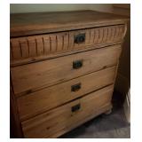 Cedar Line Wood Chest 4 Drawer with Bronze Handles
