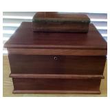 Walnut Storage Box With Drawers & Mahogany Present
