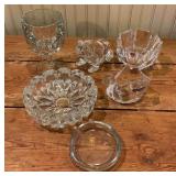 Orrefors Bowl Shannon Swan Holders & Crystal Set