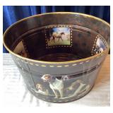 Handcrafted Metal Container with Equestrian & Hunt