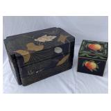 Stacking Wood & Parchment Box & Pescatarian Handpa