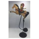 Articulated Painted Wood Knight & Horse