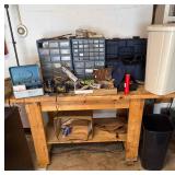Garage Workbench Lot with DeWalt Chargers & Bosch