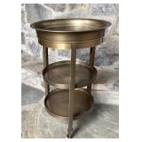 MCM 3 Tier Brass Bar Cart with 17.5 Inch Tray