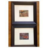 Signed Expressionist Portrait Paintings by R. Ache
