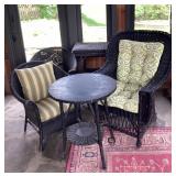 Woven Wicker Furniture Set with Wingback & Barrel