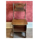 Convertible Wooden Chair & Ladder, 3-Step Design