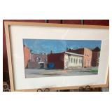 Barry Shields Street Scene Painting, Framed