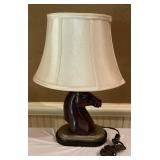 Wooden Horse Head Table Lamp with Shade