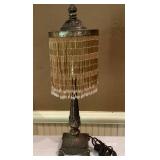 Boho-style 24 ins. Metal Table Lamp with Beads